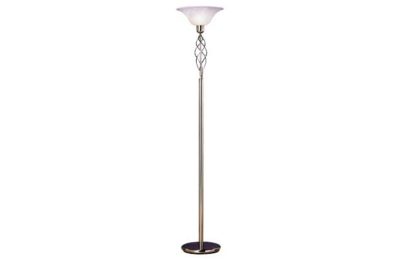 HOME Cameroon Uplighter Floor Lamp - Satin Nickel Effect.